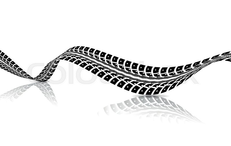 800x507 Tire Tracks. Vector Illustration On White Background Stock