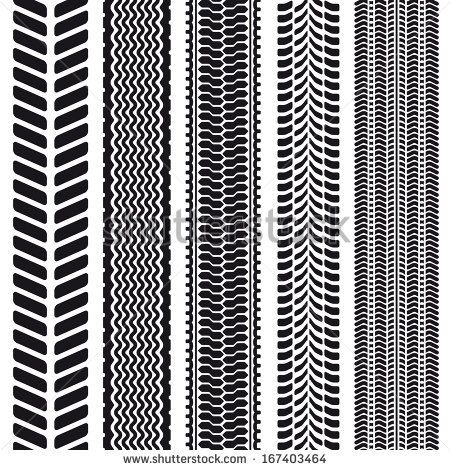450x470 Set Of 5 Tire Treads. Seamless Texture. Vector Illustration. By