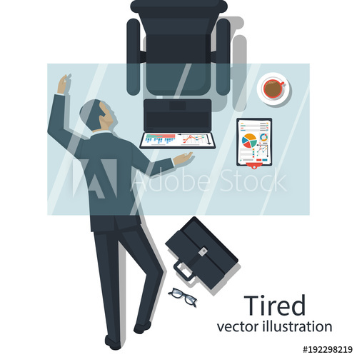 500x500 Tired Concept. Overworked Businessman Sleeps On Floor Under The