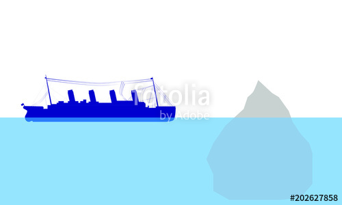 500x300 Drawing Silhouette Of Titanic Boat Stock Image And Royalty Free