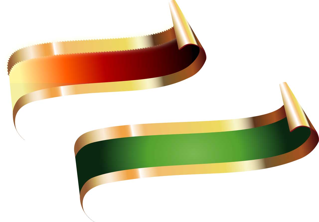 1280x893 Red And Green Title Vector Ribbons Free Download