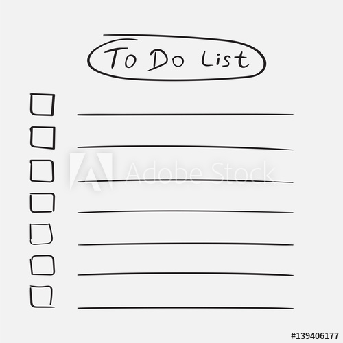 500x500 To Do List Icon With Hand Drawn Text. Checklist, Task List Vector
