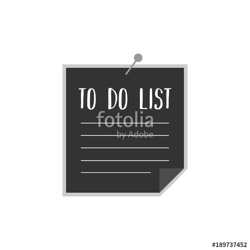 500x500 Dark Grey Paper, To Do List With Pin. To Do List Vector Graphic