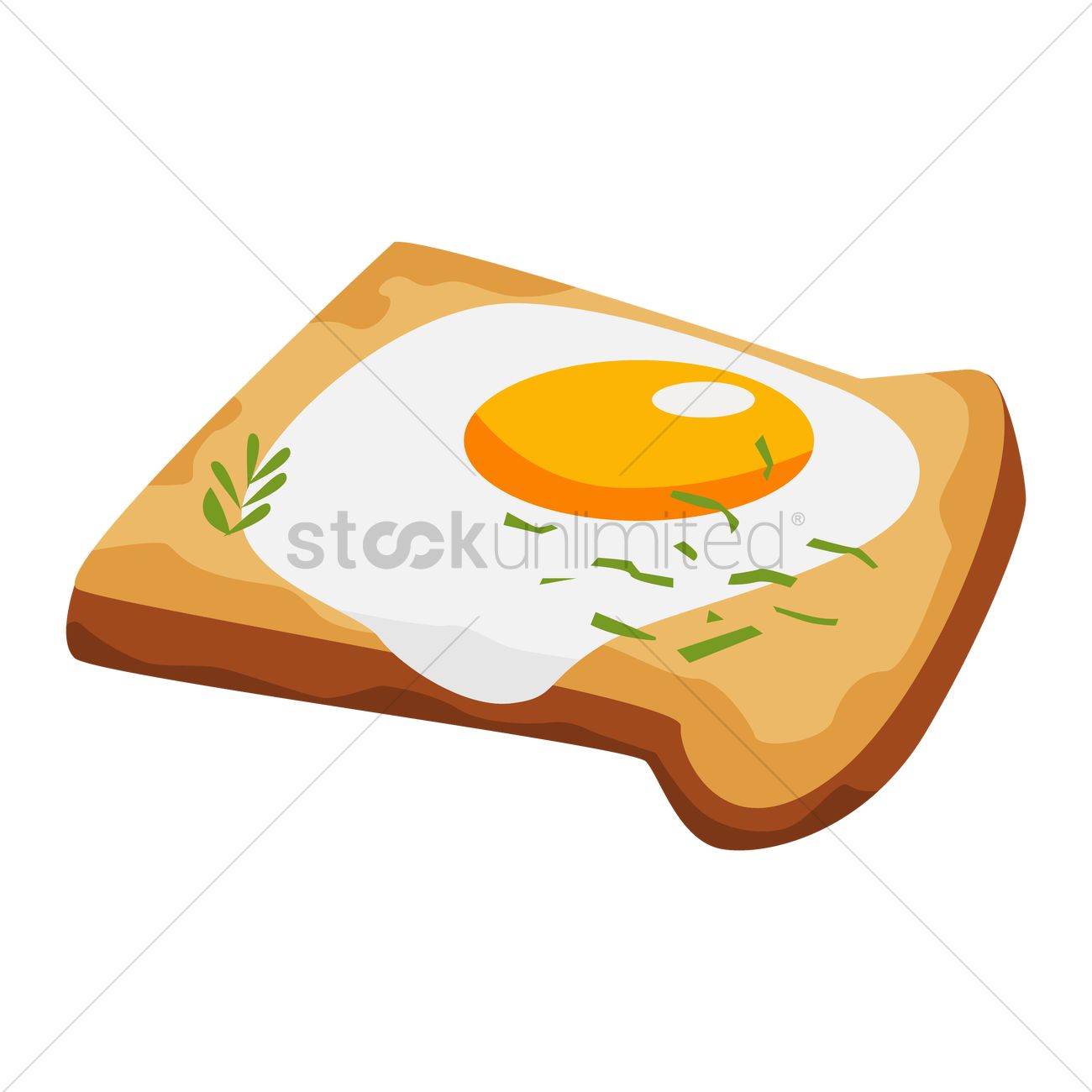 1300x1300 Fried Egg On Toast Vector Image
