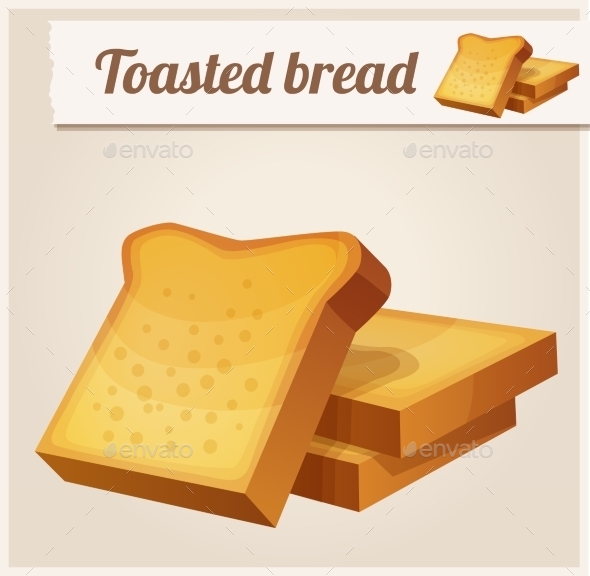 590x576 Toasted Bread. Detailed Vector Icon By Annzabella Graphicriver