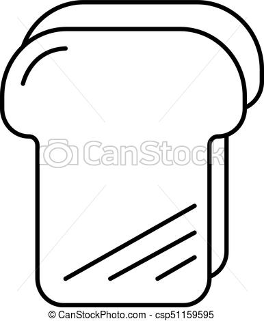 386x470 Bread Toast Vector Line Icon, Sign, Illustration On Background