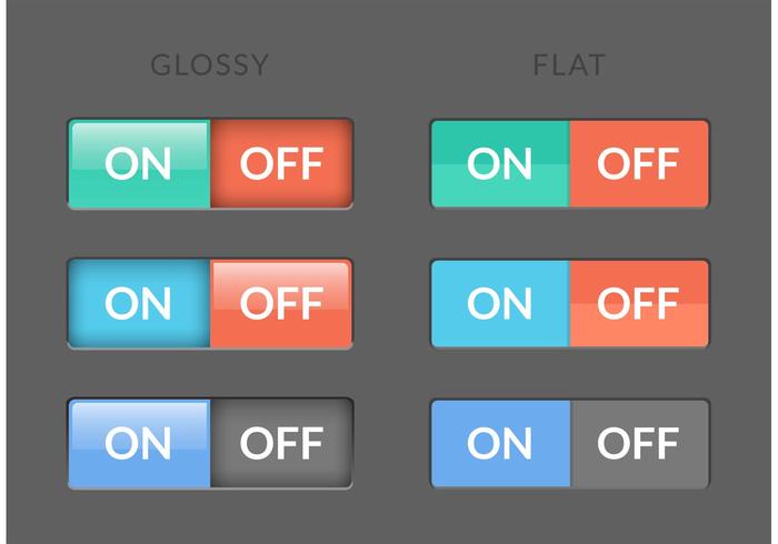 700x490 Toggle Switch On Off Buttons Vector