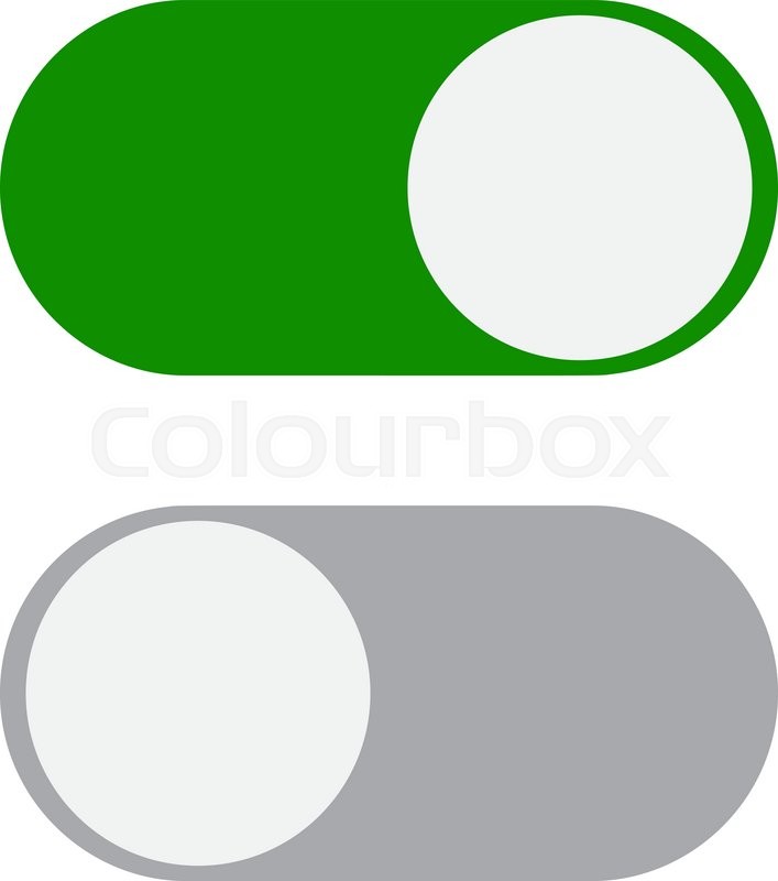 707x800 Toggle Switch Icon, Green In On Position, Grey In Off, Vector