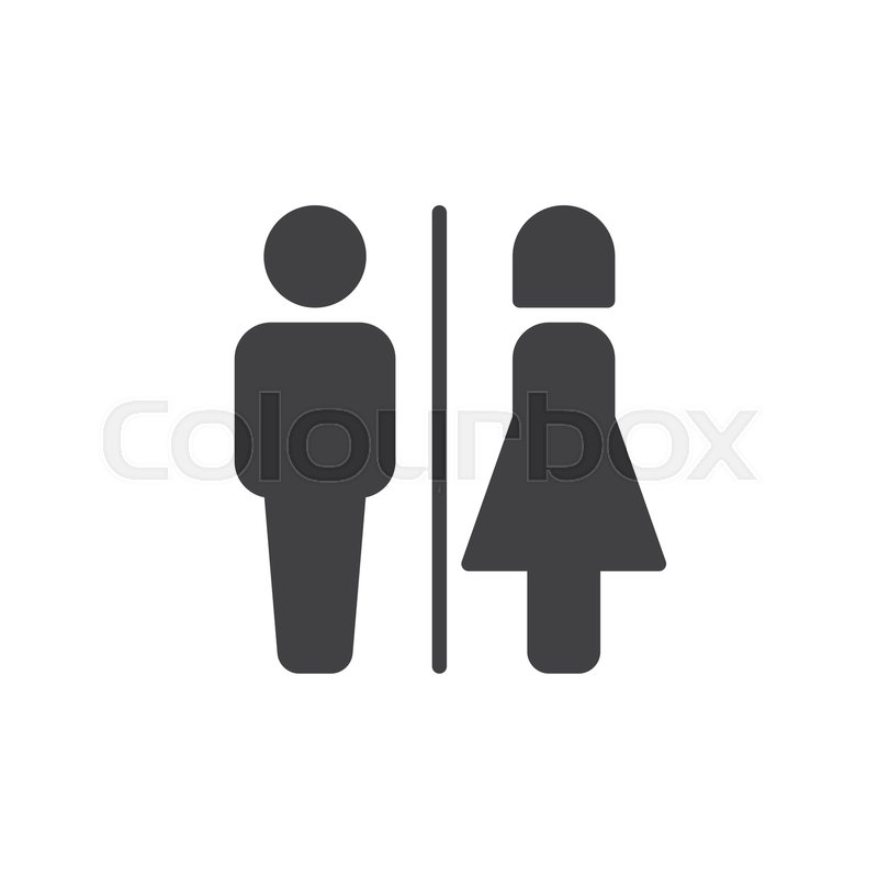 800x800 Male And Female Toilet Icon Vector, Filled Flat Sign, Solid