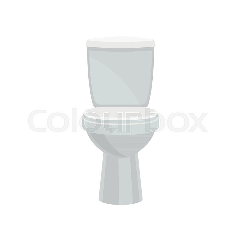 800x800 White Ceramics Closed Toilet Bowl Vector Illustration Isolated On