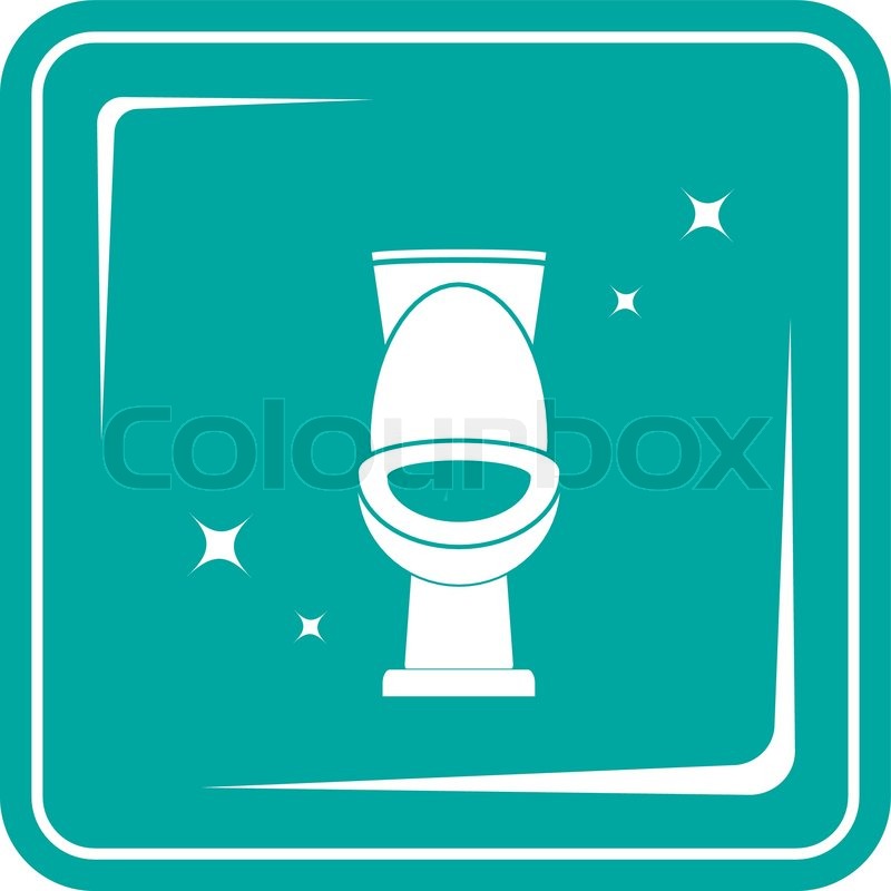 800x800 Blue Icon With Shiny White Toilet Stock Vector Colourbox