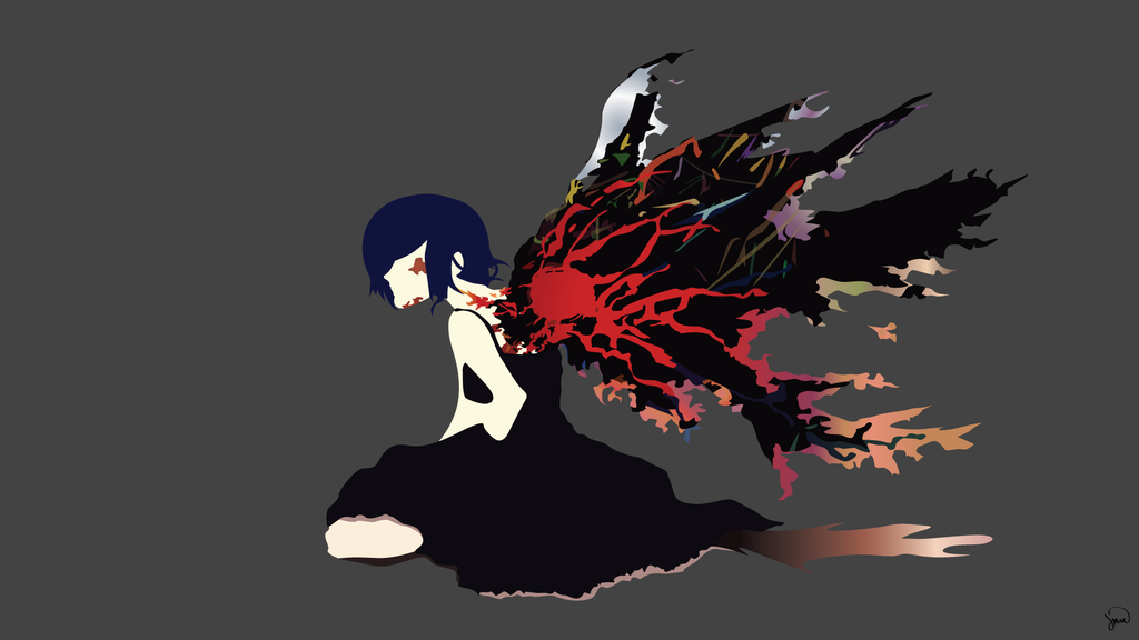 1024x576 Touka Kirishima (Tokyo Ghoul) Vector Wallpaper By Greenmapple17 On