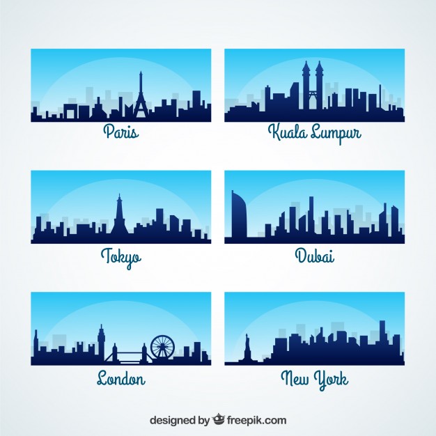 626x626 Tokyo Skyline Vector Vector Free Download