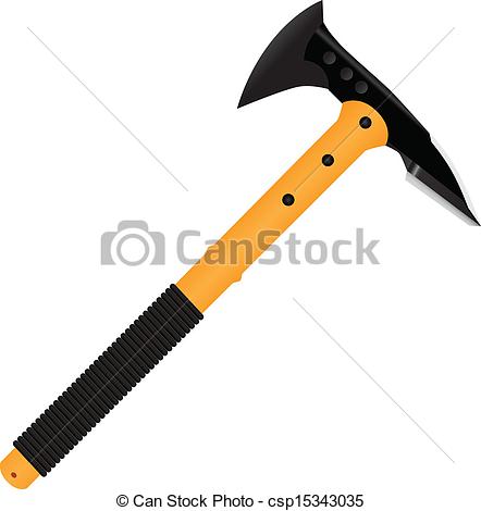 442x470 Hawk Axe. Tactical Tomahawk For Use In Campaigns. Vector Illustration.
