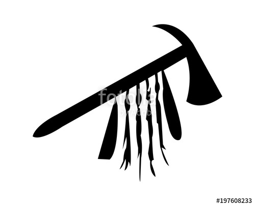 500x403 North American Indian Tomahawk Silhouette Stock Image And Royalty