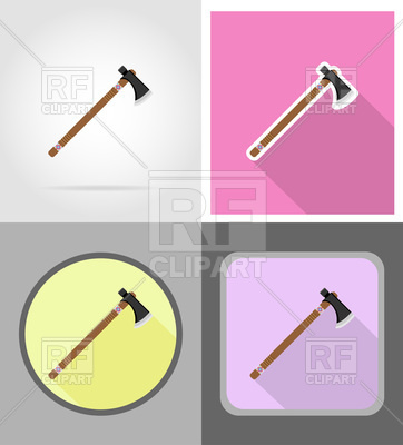 362x400 Set Of Tomahawk Wild West Flat Icons Vector Image Vector Artwork