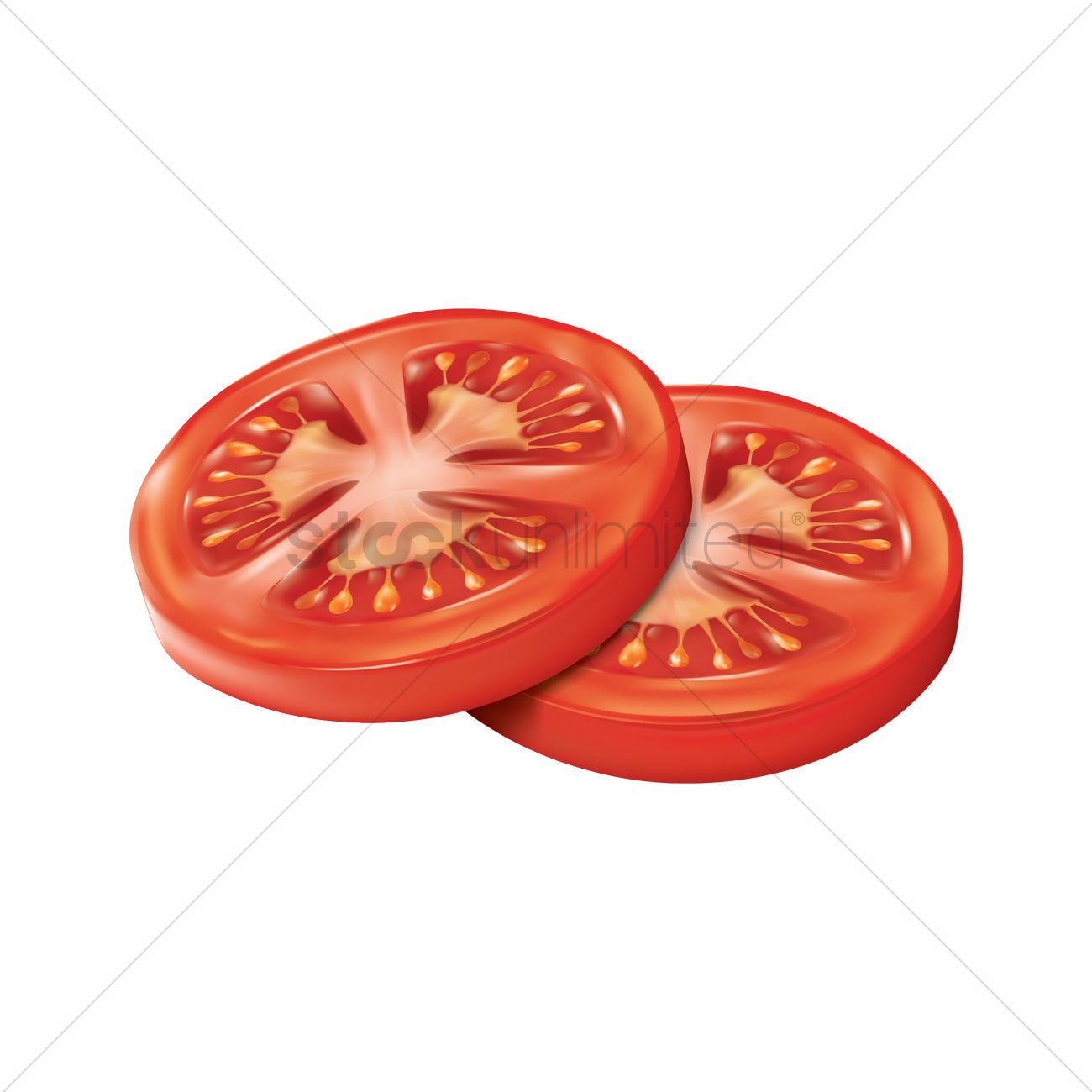 1300x1300 Tomato Slice Vector Image
