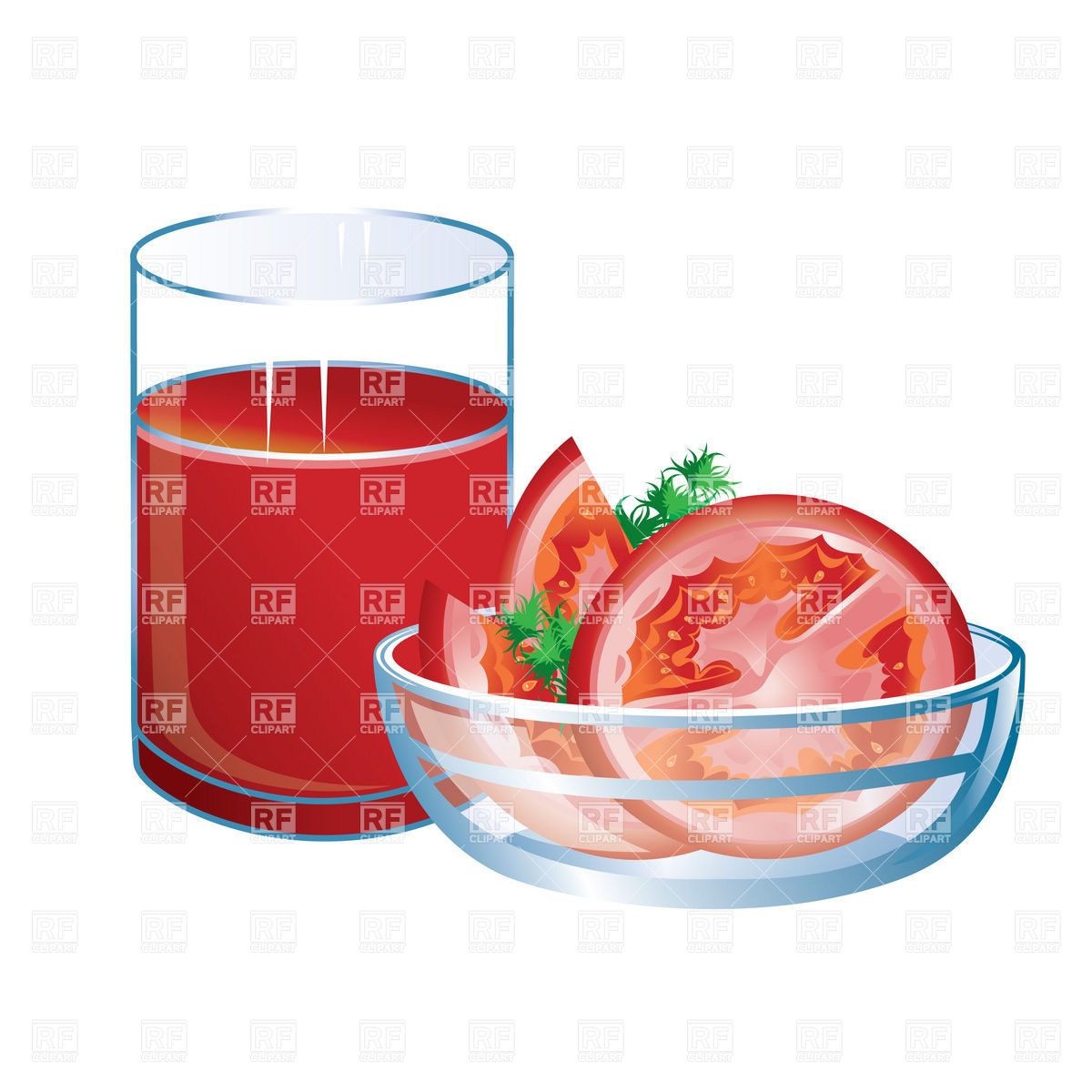 1200x1200 Glass Of Tomato Juice And Slices Vector Image Vector Artwork Of