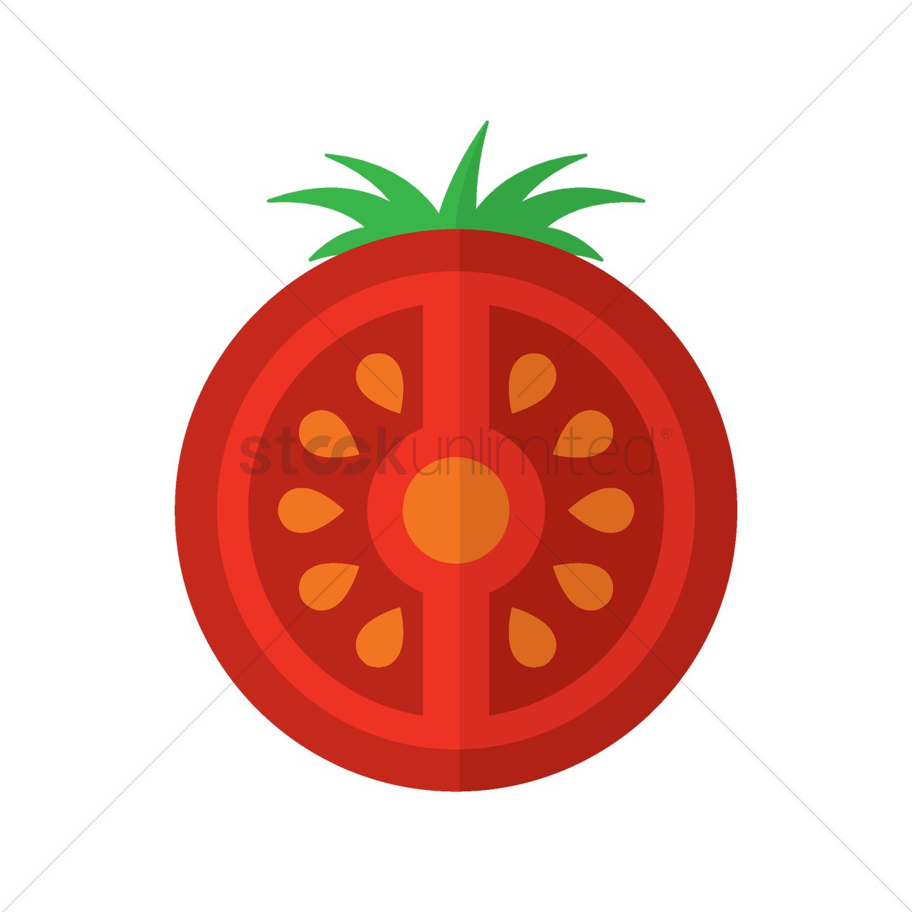 1300x1300 Half Tomato Vector Image