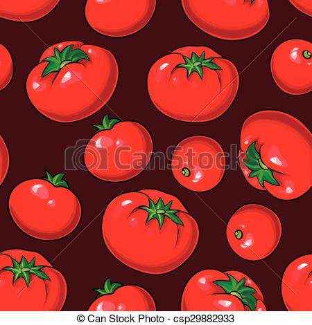 450x470 Vector Seamless Pattern With Tomatoes. Vector Seamless... Vectors