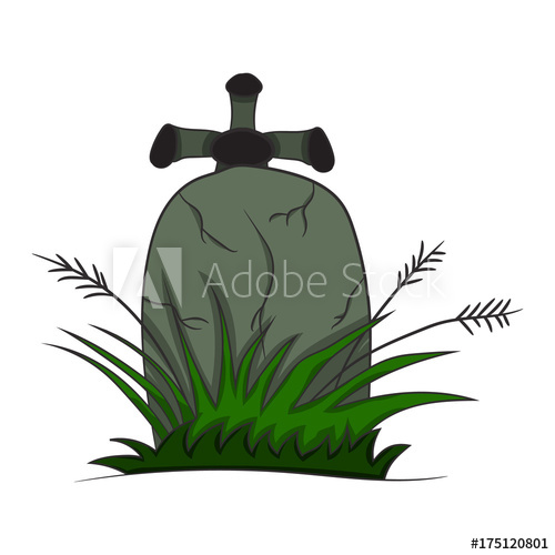 500x500 Image With A Tombstone. Vector Illustration Of A Halloween Theme