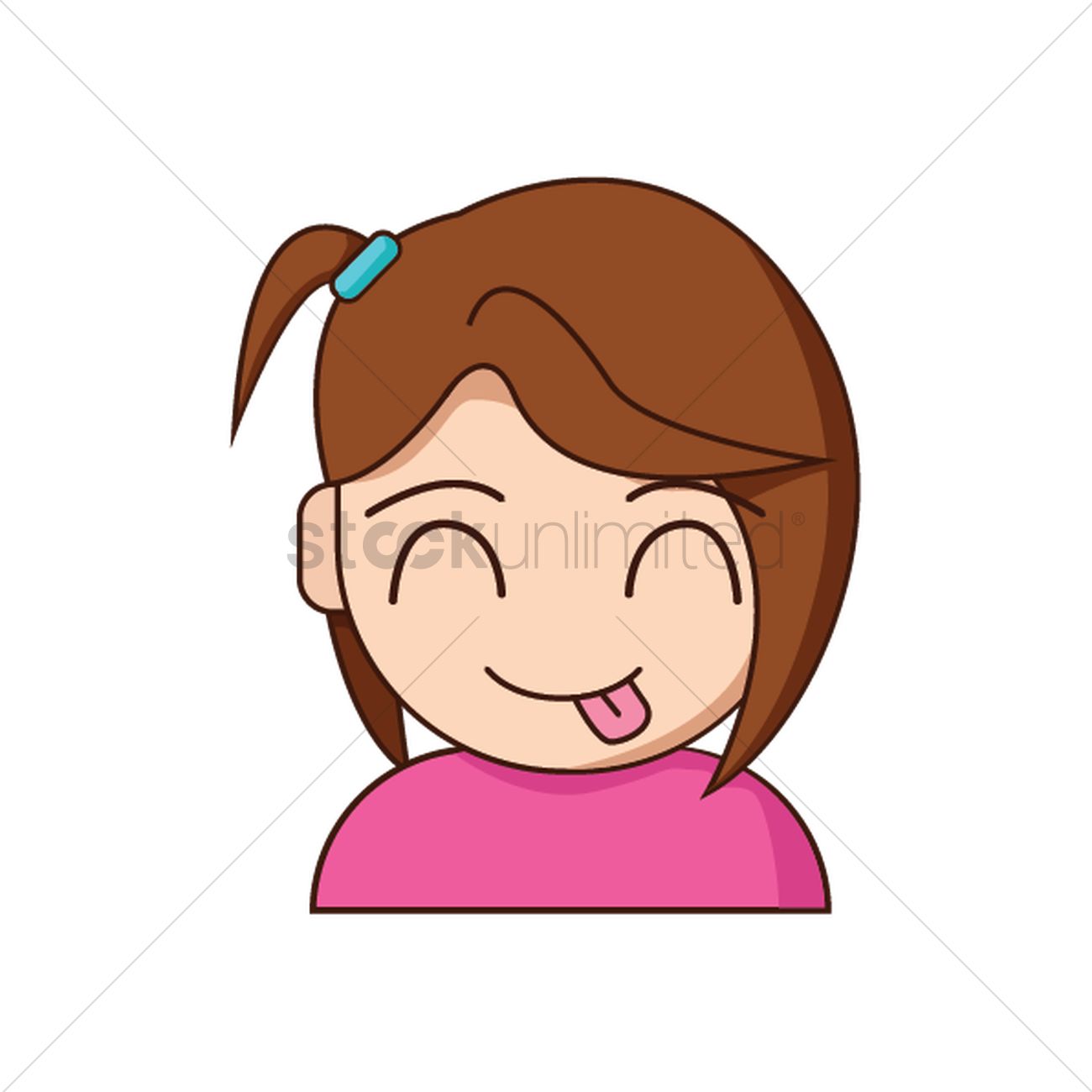 1300x1300 Girl Sticking Out Tongue Vector Image