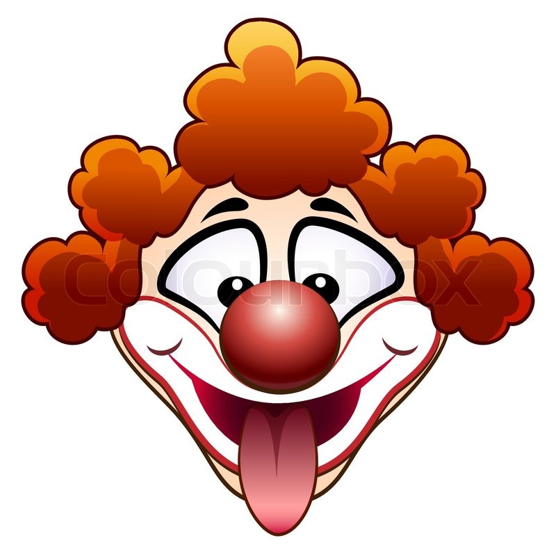 800x800 Illustration Of Red Clown Head With Flicked Out Tongue Stock
