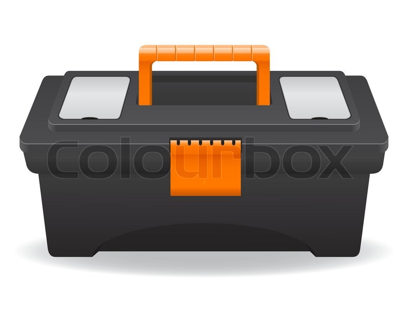 800x622 Plastic Tool Box Vector Illustration Isolated On White Background