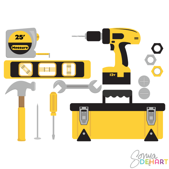 700x700 Vector Tools And Toolbox Clip Art Set