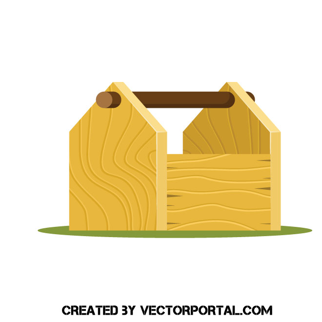 660x660 Wooden Toolbox Vector Image