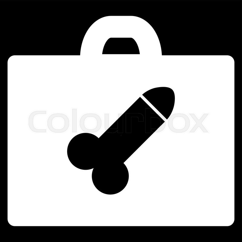 800x800 Dildo Toolbox Vector Icon. Style Is Flat Symbol, White Color