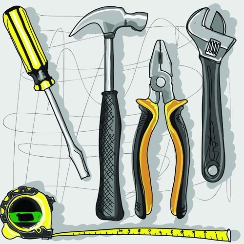 500x500 Set Of Different Repair Tools Vector Graphics 01 Free Download