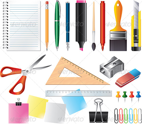 590x517 Drawing And Office Tools Vector Set By Andegro4ka Graphicriver
