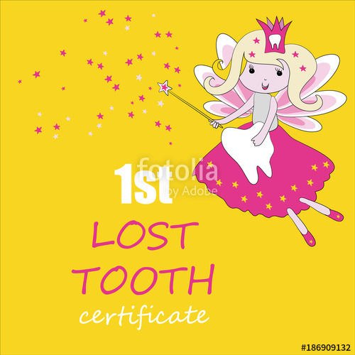 500x500 Tooth Fairy With Magic Stick And Stars. Vector Illustration On