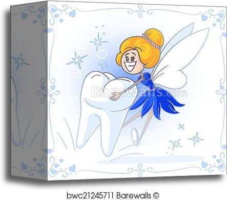 443x390 Canvas Print Of Tooth Fairy Vector Cartoon Barewalls Posters