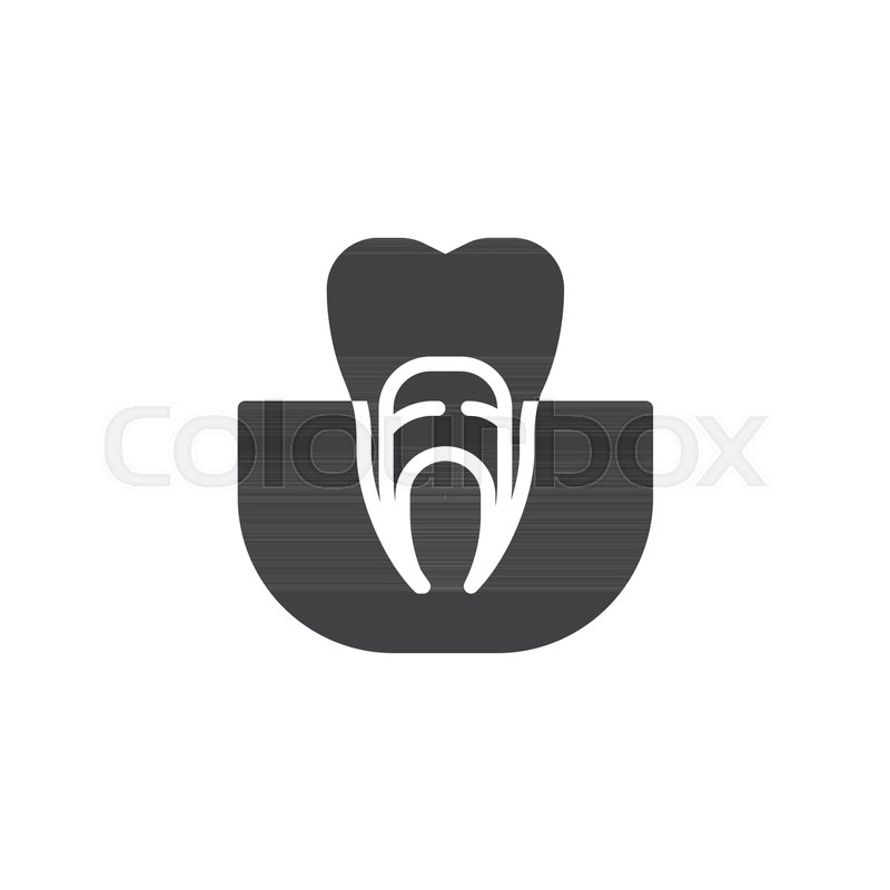 800x800 Gums Tooth Icon Vector, Filled Flat Sign, Solid Pictogram Isolated