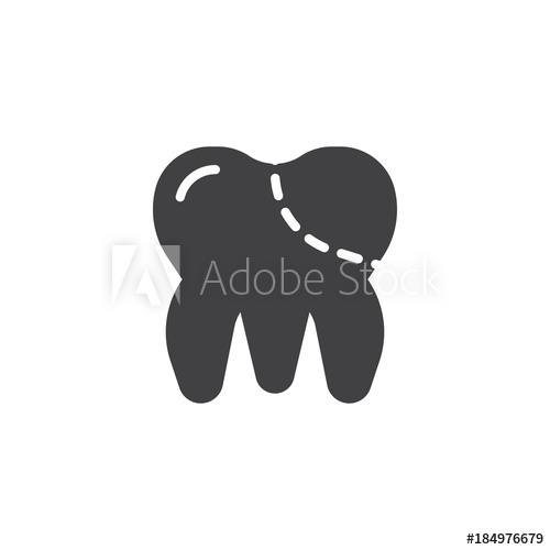500x500 Molar Tooth Icon Vector, Filled Flat Sign, Solid Pictogram