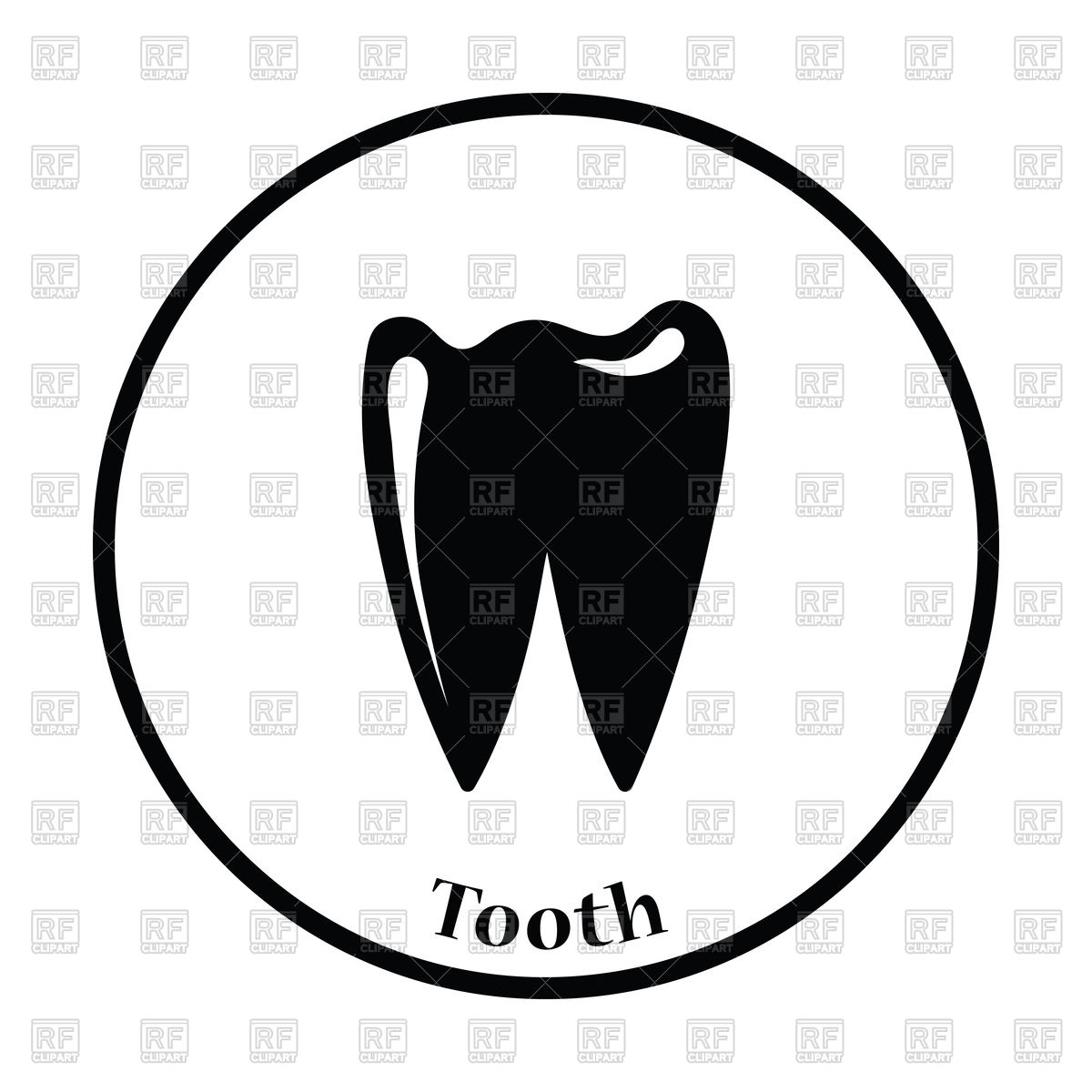 1200x1200 Thin Circle Design Of Tooth Icon Vector Image Vector Artwork Of