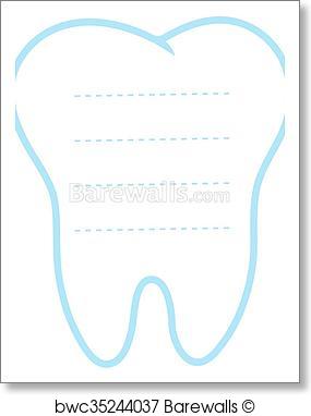 285x382 Art Print Of Tooth White And Blue Background, Teeth Vector Icon