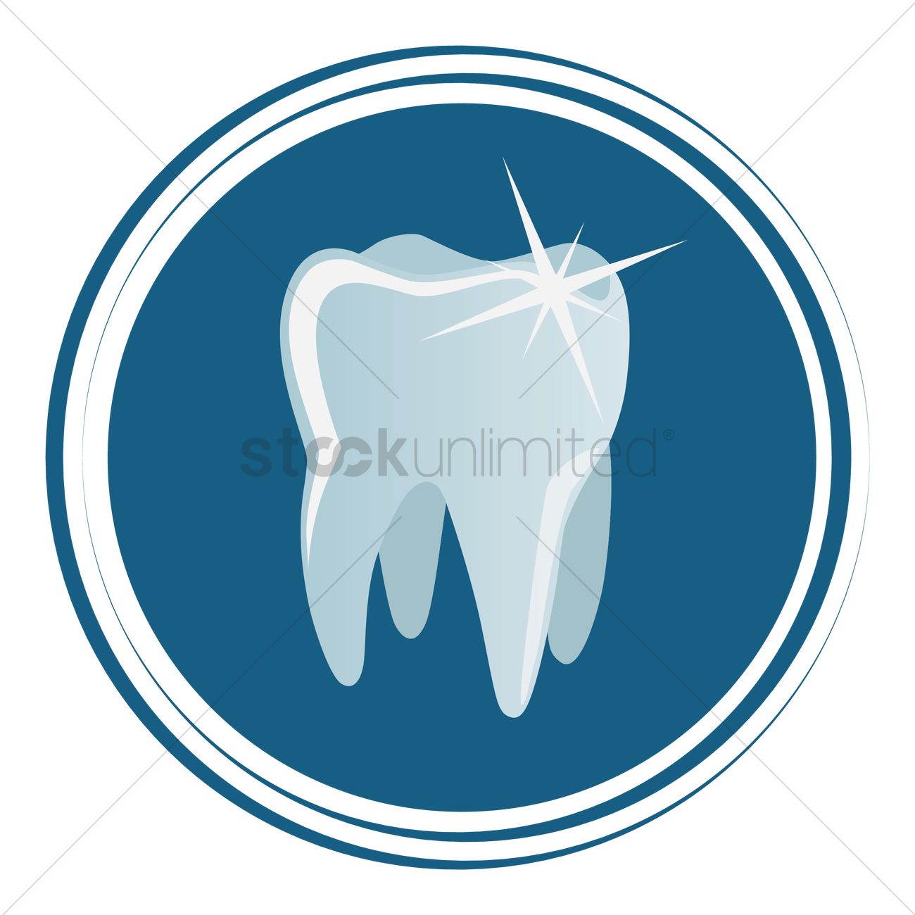 1300x1300 Shiny Tooth Vector Image