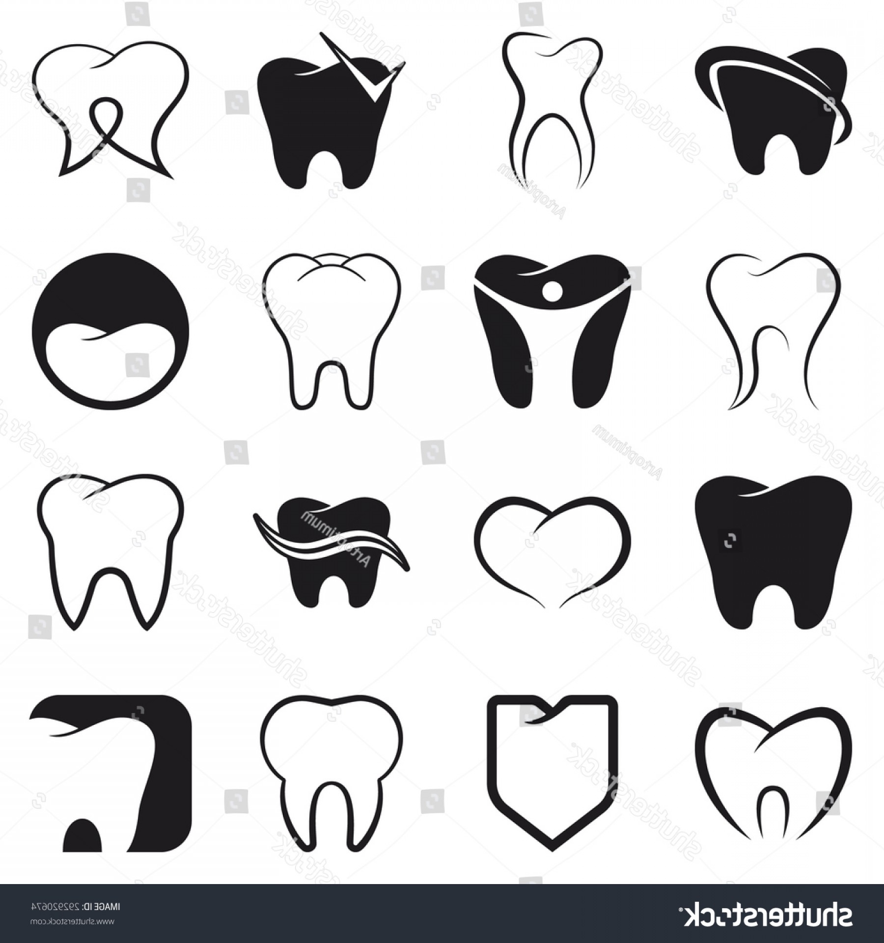 1800x1920 Tooth Teeth Vector Icons Set Shopatcloth