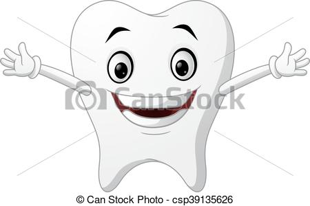 450x300 Vector Of Illustration Cute Cartoon Tooth.