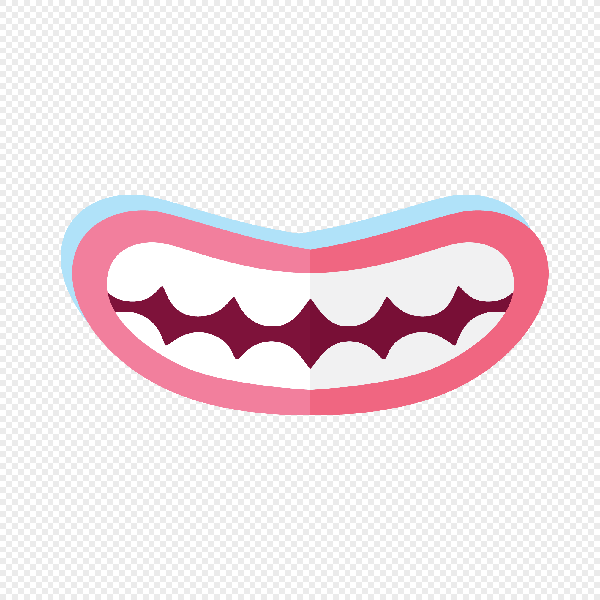 2020x2020 Red Mouth White Tooth Vector Png Image Picture Free Download