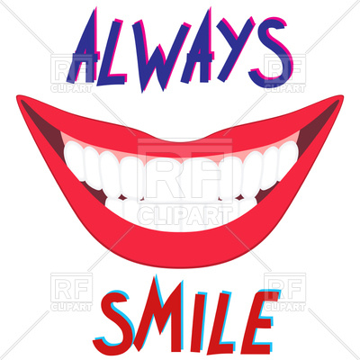 400x400 Bright Wide Healthy Smile With White Tooth Vector Image Vector