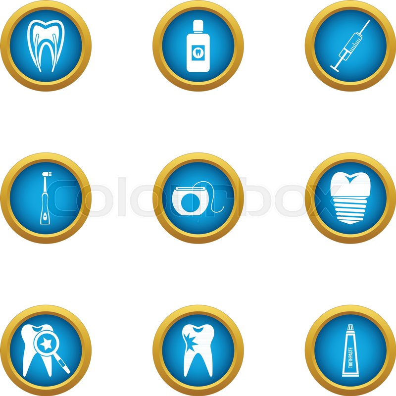 800x800 Toothless Icons Set. Flat Set Of 9 Toothless Vector Icons For Web