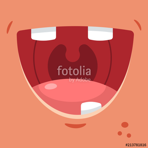 500x500 Toothless Smile Vector Cartoon Flat Illustration. Stock Image And