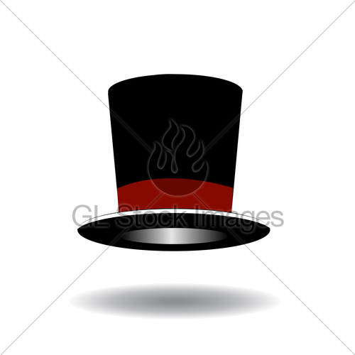 500x500 Black Top Hat Vector Illustration Gl Stock Images