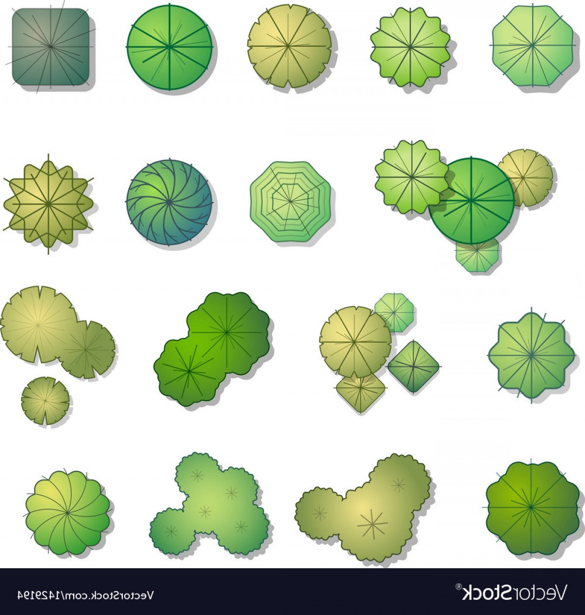 1200x1262 Trees Top View For Landscape Design Vector Orangiausa