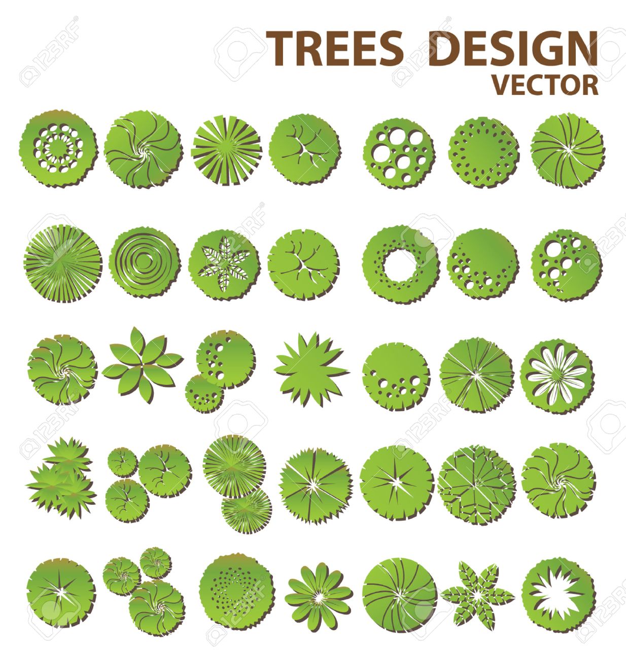 1234x1300 28388683 Trees Top View For Landscape Design With Vector