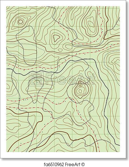 450x580 Free Art Print Of Vector Abstract Topographical Map With No Names